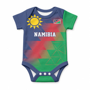 Custom Cricket African Namibia Baby Onesie Namibian Gold Sun Flag Motif
