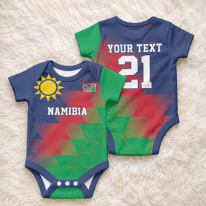 Custom Cricket African Namibia Baby Onesie Namibian Gold Sun Flag Motif