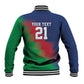 Custom Cricket African Namibia Baseball Jacket Namibian Gold Sun Flag Motif - African Pride