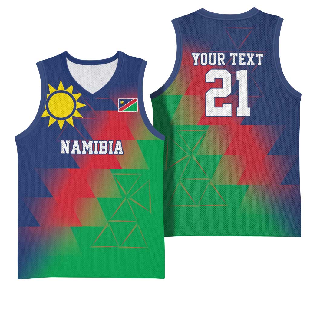 Custom Cricket African Namibia Basketball Jersey Namibian Gold Sun Flag Motif LT9
