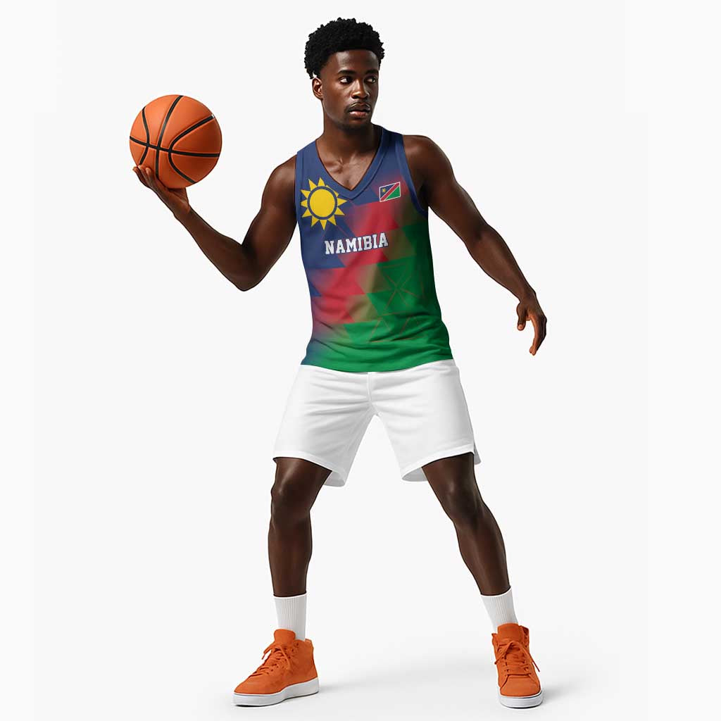 Custom Cricket African Namibia Basketball Jersey Namibian Gold Sun Flag Motif LT9