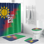 Custom Cricket African Namibia Bathroom Set Namibian Gold Sun Flag Motif