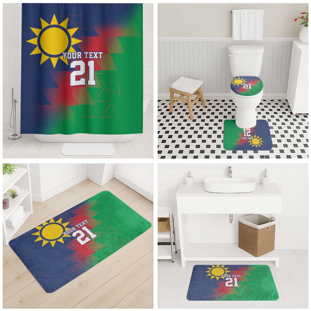 Custom Cricket African Namibia Bathroom Set Namibian Gold Sun Flag Motif