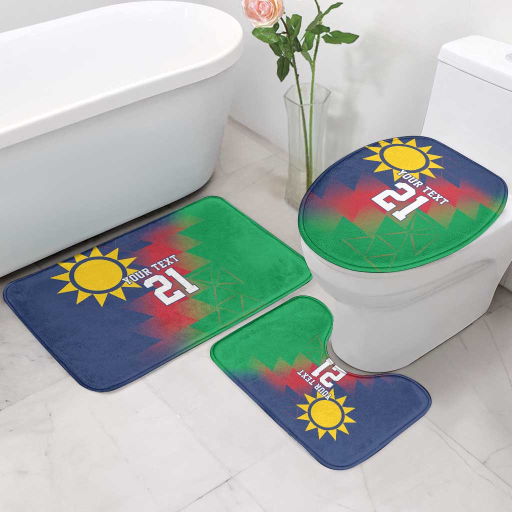 Custom Cricket African Namibia Bathroom Set Namibian Gold Sun Flag Motif