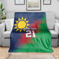 Custom Cricket African Namibia Blanket Namibian Gold Sun Flag Motif - African Pride