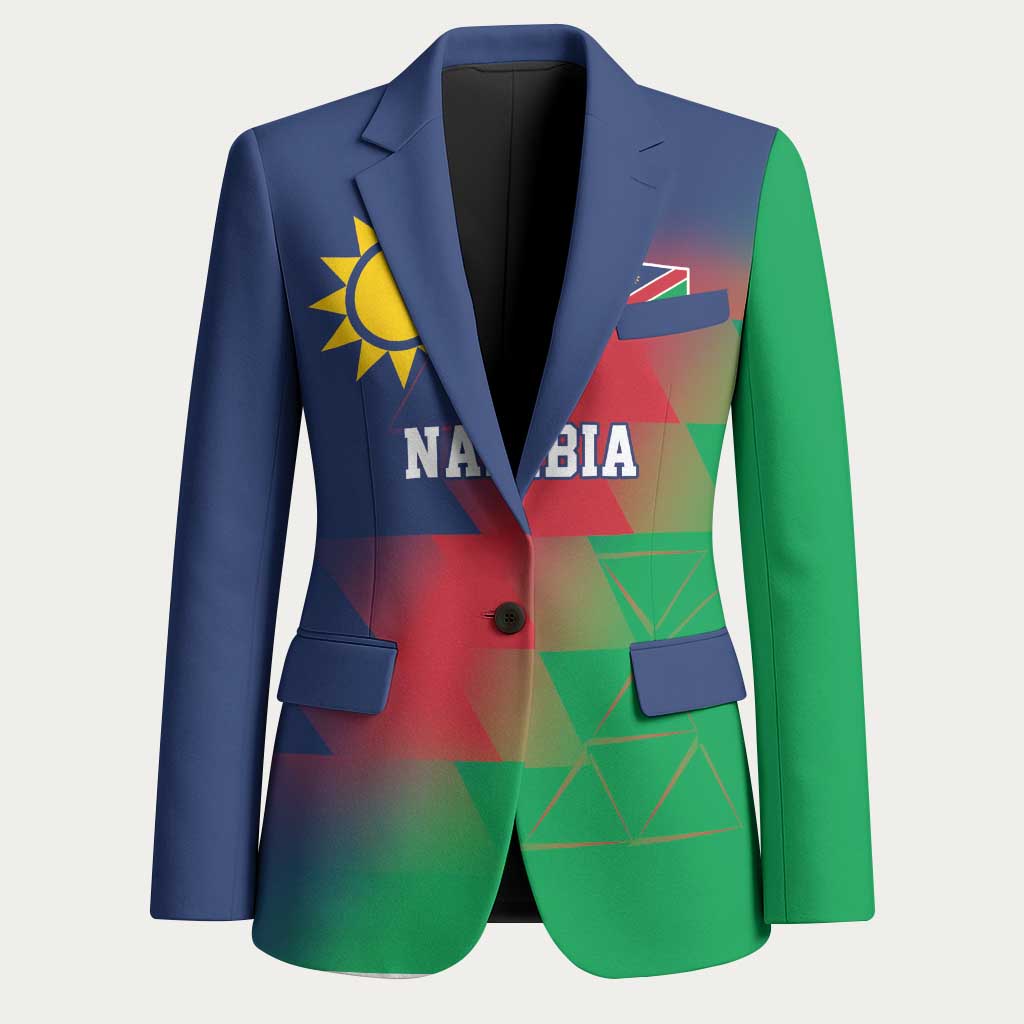 Custom Cricket African Namibia Blazer Namibian Gold Sun Flag Motif
