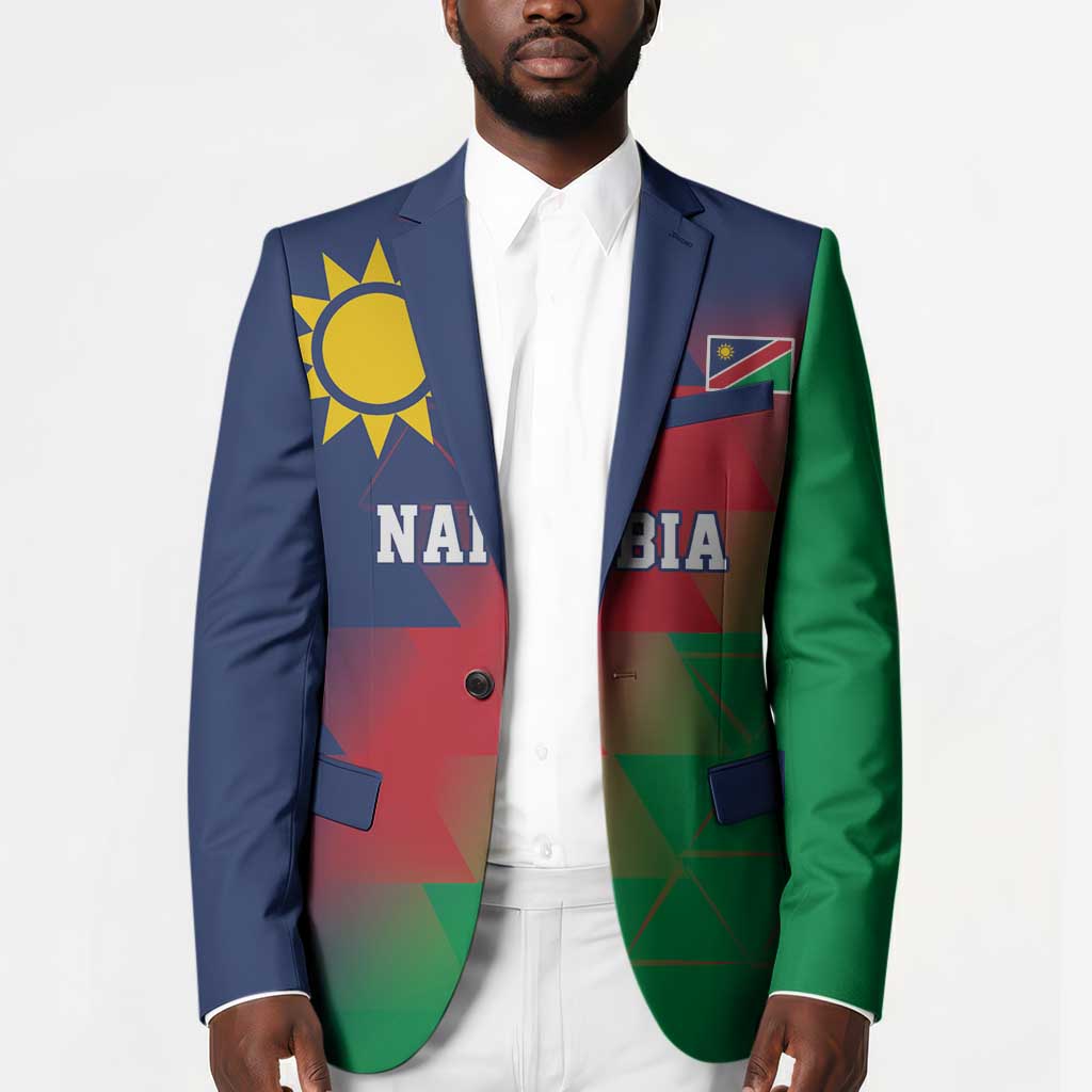 Custom Cricket African Namibia Blazer Namibian Gold Sun Flag Motif
