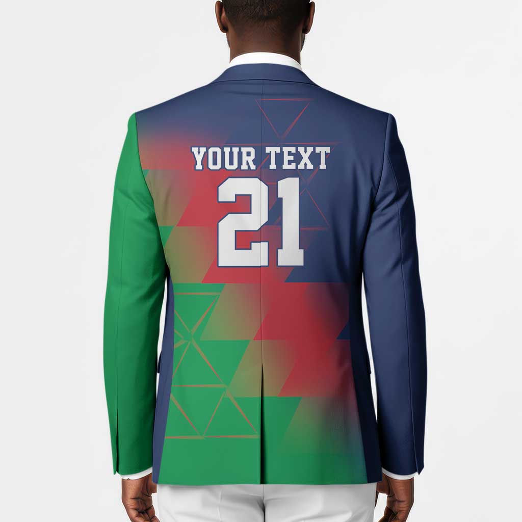 Custom Cricket African Namibia Blazer Namibian Gold Sun Flag Motif