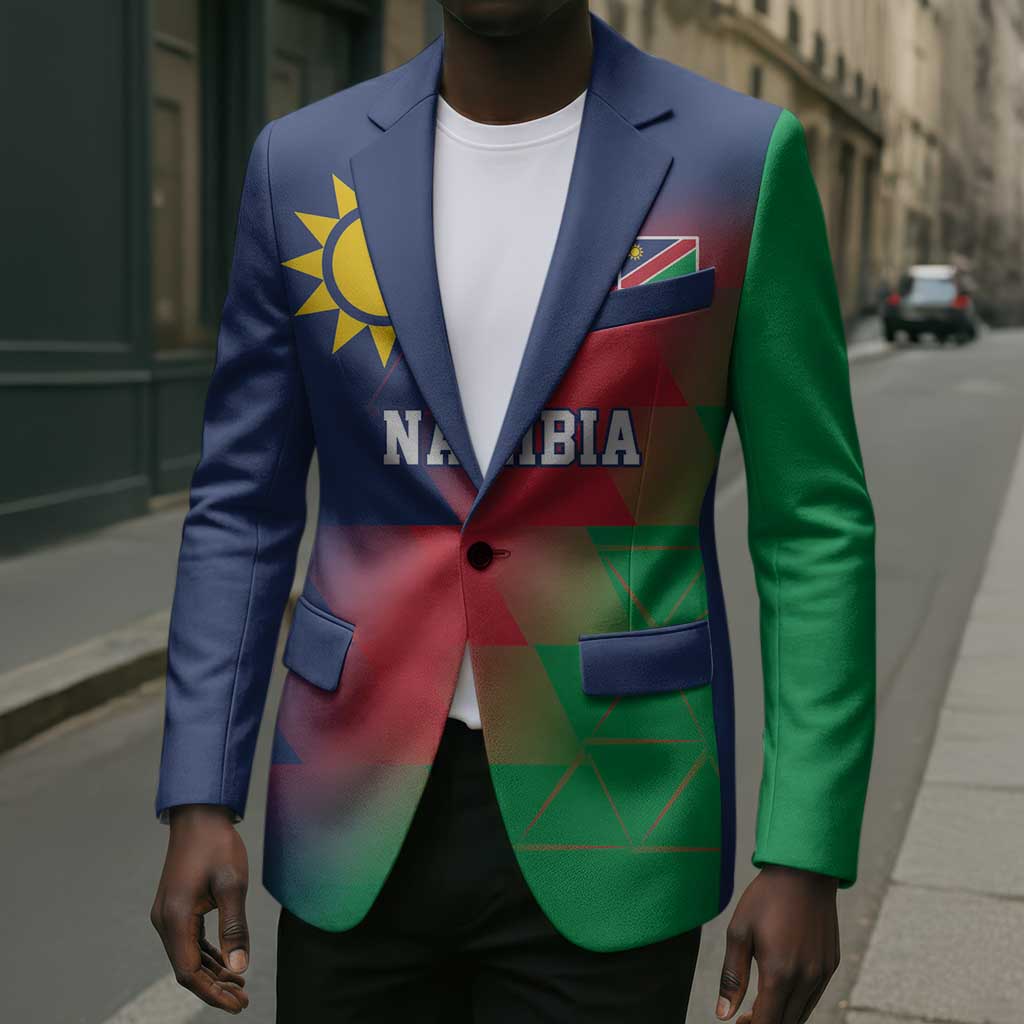 Custom Cricket African Namibia Blazer Namibian Gold Sun Flag Motif