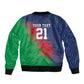 Custom Cricket African Namibia Bomber Jacket Namibian Gold Sun Flag Motif - African Pride