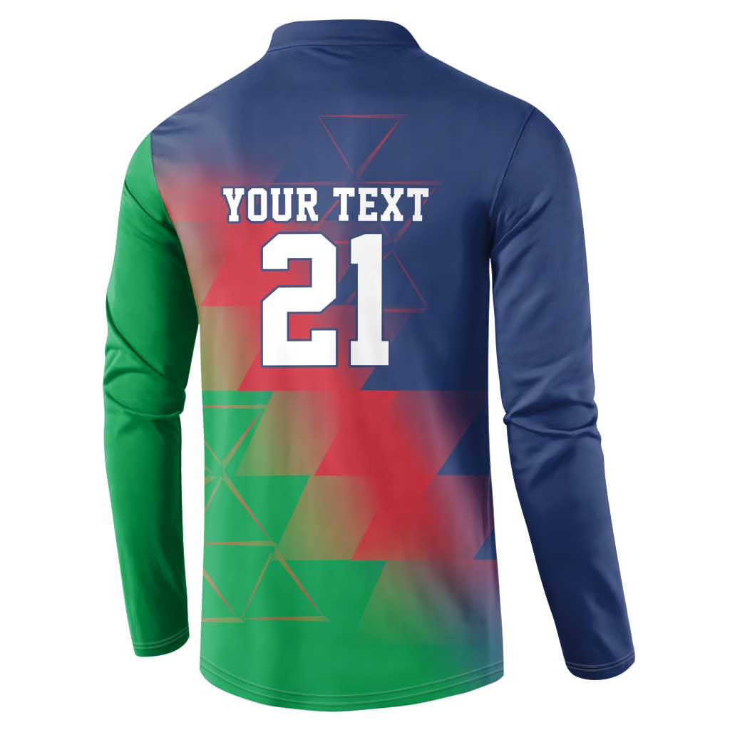 Custom Cricket African Namibia Button Sweatshirt Namibian Gold Sun Flag Motif