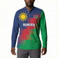 Custom Cricket African Namibia Button Sweatshirt Namibian Gold Sun Flag Motif