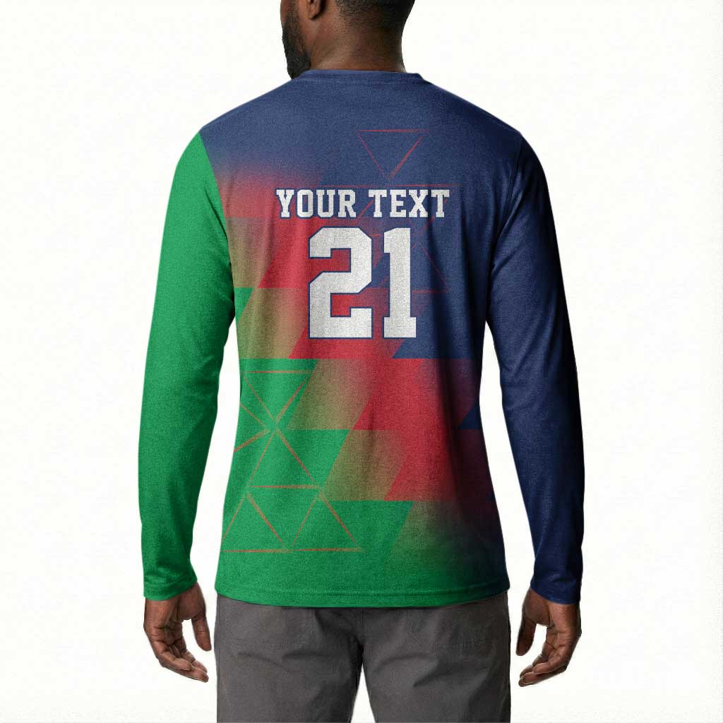 Custom Cricket African Namibia Button Sweatshirt Namibian Gold Sun Flag Motif