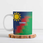 Custom Cricket African Namibia Ceramic Mug Namibian Gold Sun Flag Motif