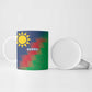 Custom Cricket African Namibia Ceramic Mug Namibian Gold Sun Flag Motif