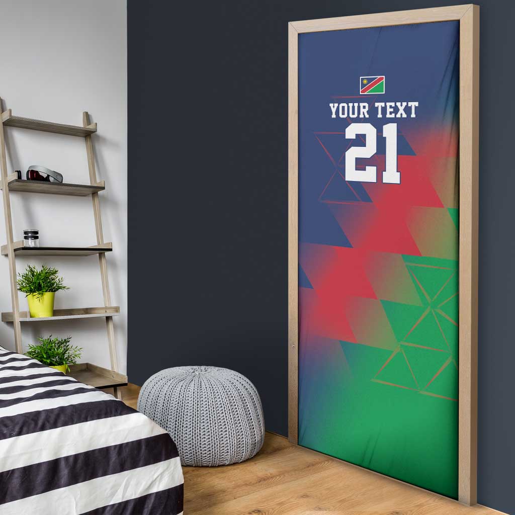 Custom Cricket African Namibia Door Cover Namibian Gold Sun Flag Motif