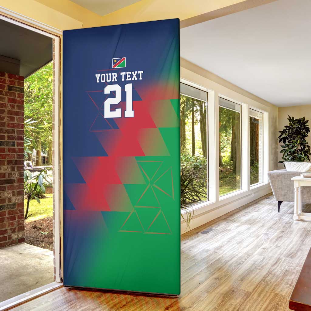 Custom Cricket African Namibia Door Cover Namibian Gold Sun Flag Motif