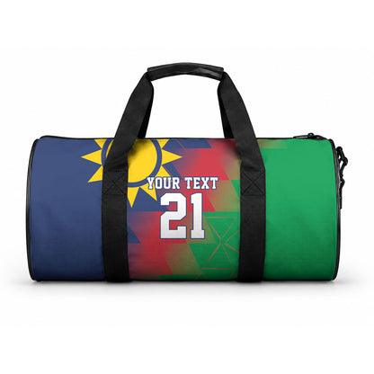 Custom Cricket African Namibia Duffle Bag Namibian Gold Sun Flag Motif