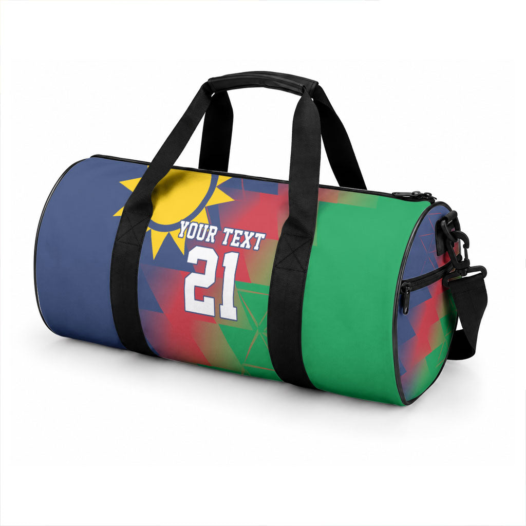 Custom Cricket African Namibia Duffle Bag Namibian Gold Sun Flag Motif