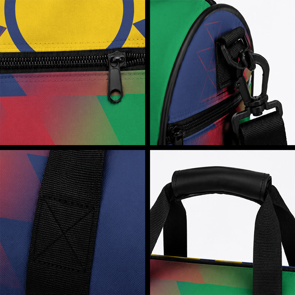 Custom Cricket African Namibia Duffle Bag Namibian Gold Sun Flag Motif
