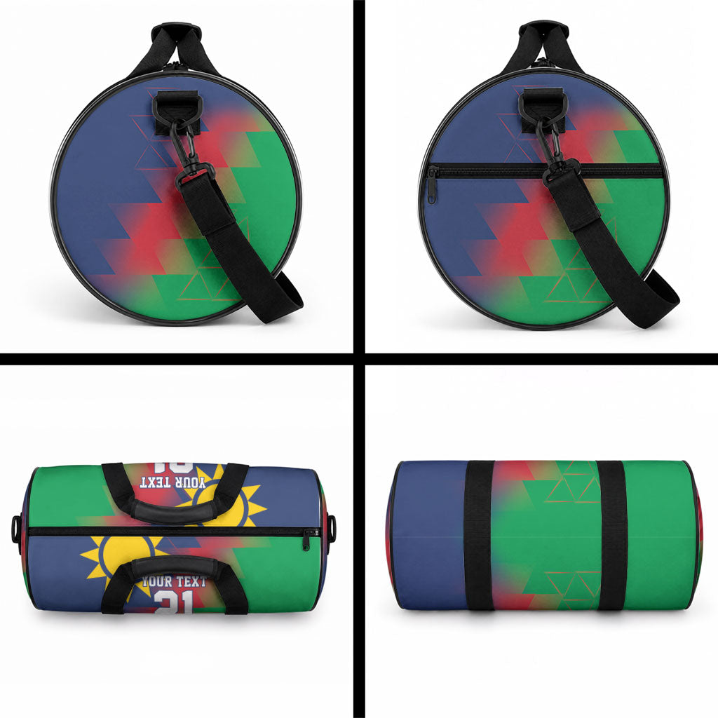 Custom Cricket African Namibia Duffle Bag Namibian Gold Sun Flag Motif