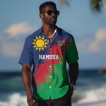 Custom Cricket African Namibia Hawaiian Shirt Namibian Gold Sun Flag Motif - African Pride