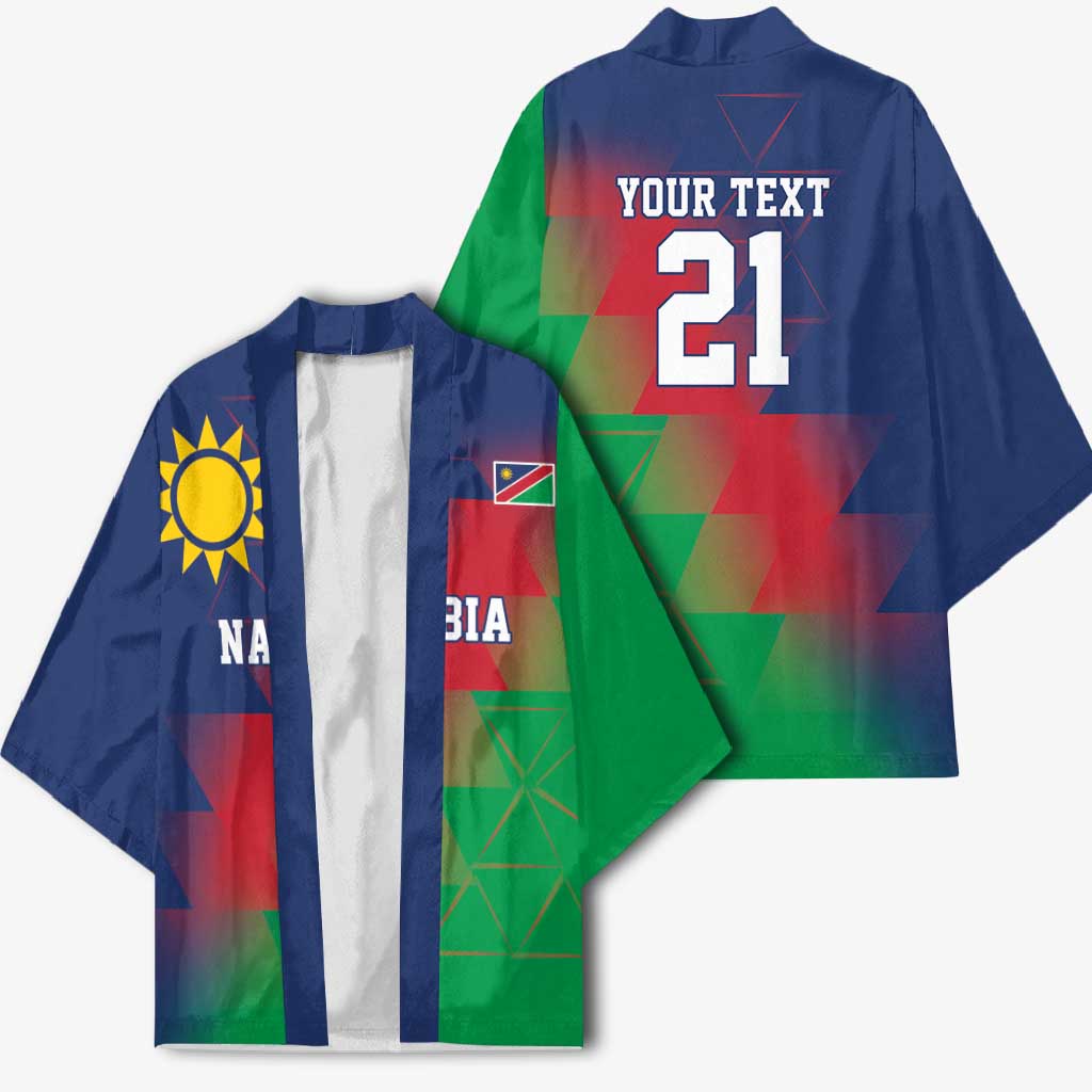Custom Cricket African Namibia Kimono Namibian Gold Sun Flag Motif
