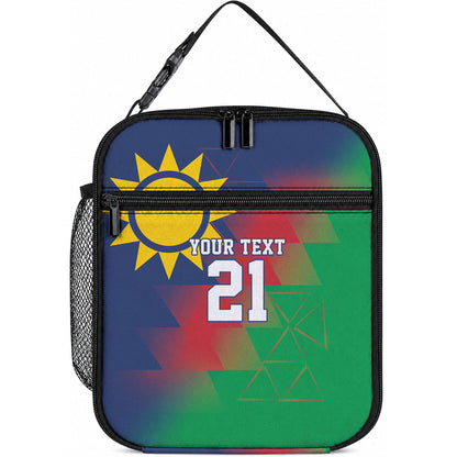 Custom Cricket African Namibia Lunch Bag Namibian Gold Sun Flag Motif