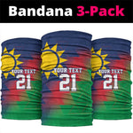 Custom Cricket African Namibia Neck Gaiter Namibian Gold Sun Flag Motif LT9