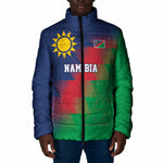 Custom Cricket African Namibia Padded Jacket Namibian Gold Sun Flag Motif