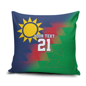 Custom Cricket African Namibia Pillow Cover Namibian Gold Sun Flag Motif