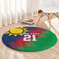 Custom Cricket African Namibia Round Carpet Namibian Gold Sun Flag Motif - African Pride