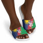 Custom Cricket African Namibia Slide Sandals Namibian Gold Sun Flag Motif