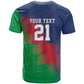 Custom Cricket African Namibia T shirt Namibian Gold Sun Flag Motif - African Pride
