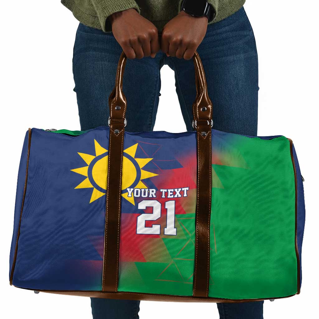 Custom Cricket African Namibia Travel Bag Namibian Gold Sun Flag Motif