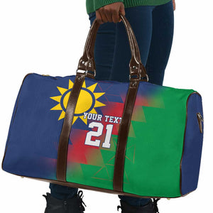 Custom Cricket African Namibia Travel Bag Namibian Gold Sun Flag Motif