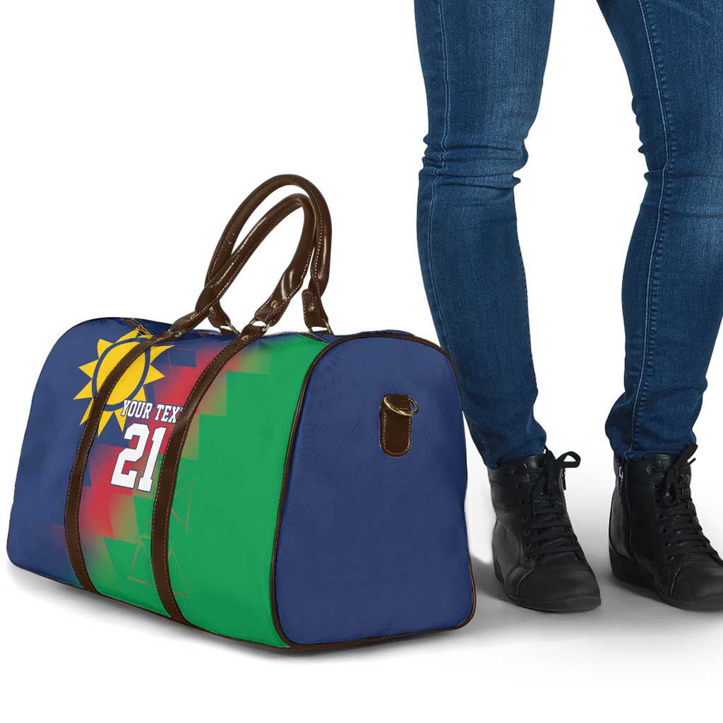 Custom Cricket African Namibia Travel Bag Namibian Gold Sun Flag Motif