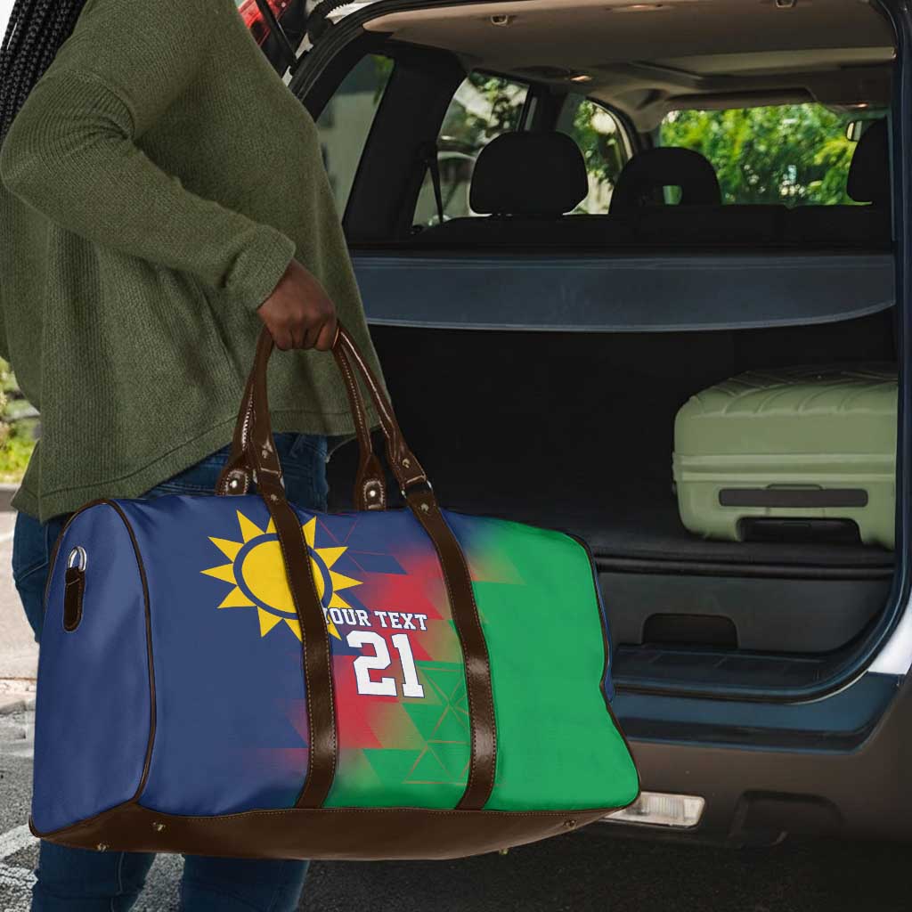 Custom Cricket African Namibia Travel Bag Namibian Gold Sun Flag Motif