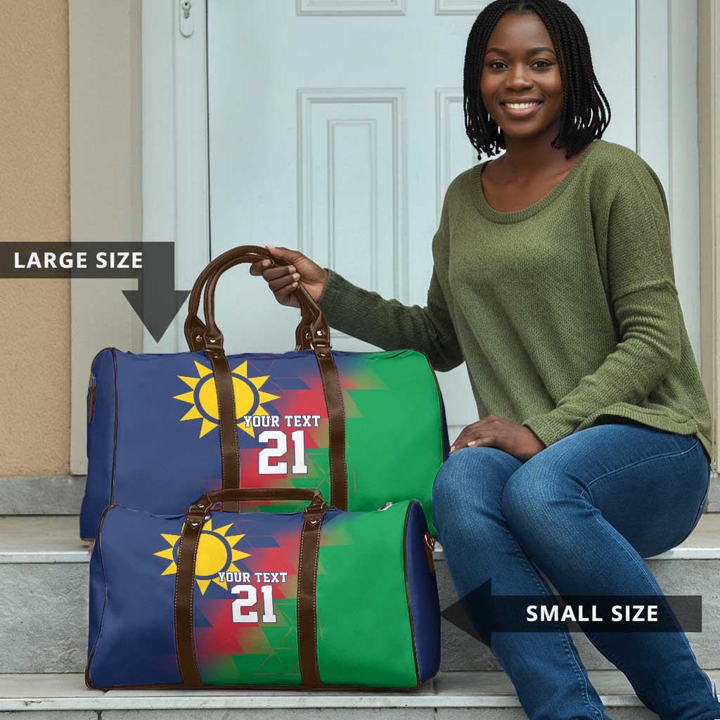 Custom Cricket African Namibia Travel Bag Namibian Gold Sun Flag Motif