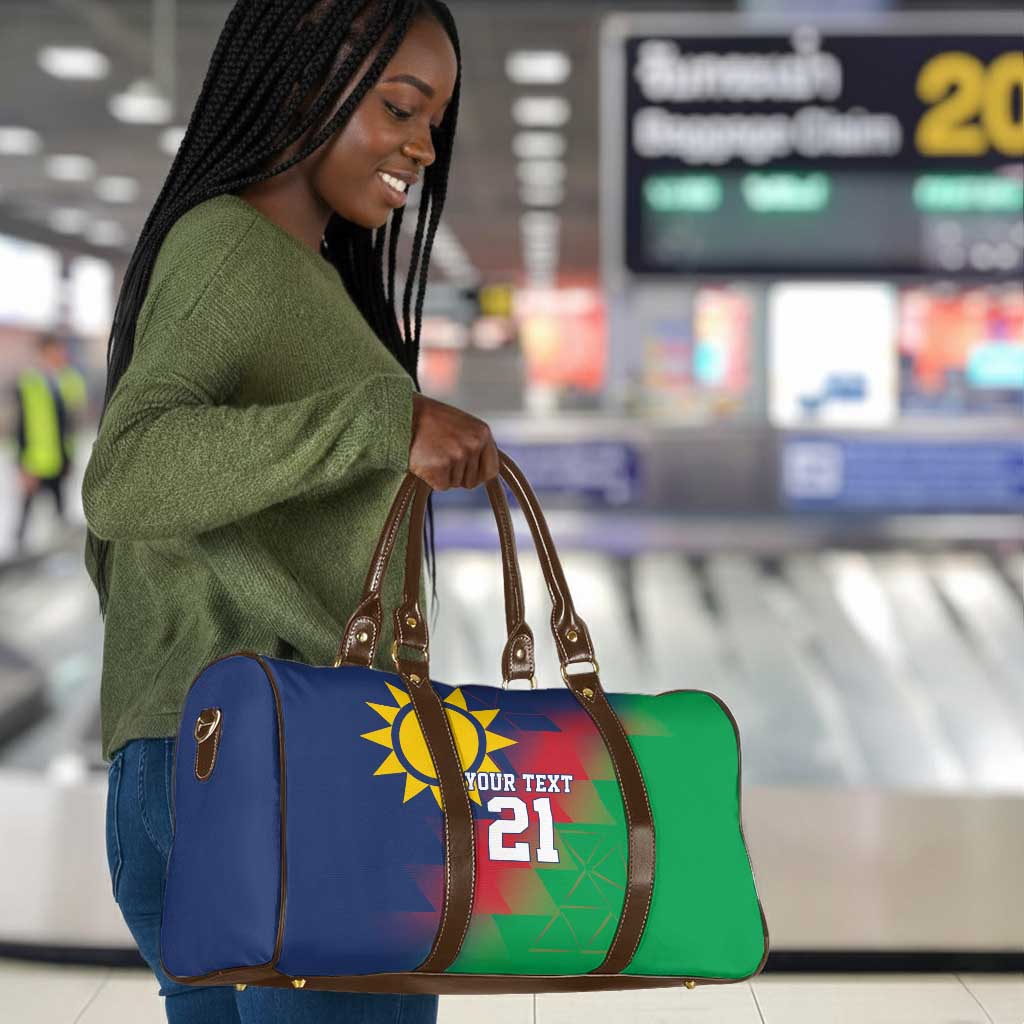 Custom Cricket African Namibia Travel Bag Namibian Gold Sun Flag Motif