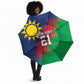 Custom Cricket African Namibia Umbrella Namibian Gold Sun Flag Motif