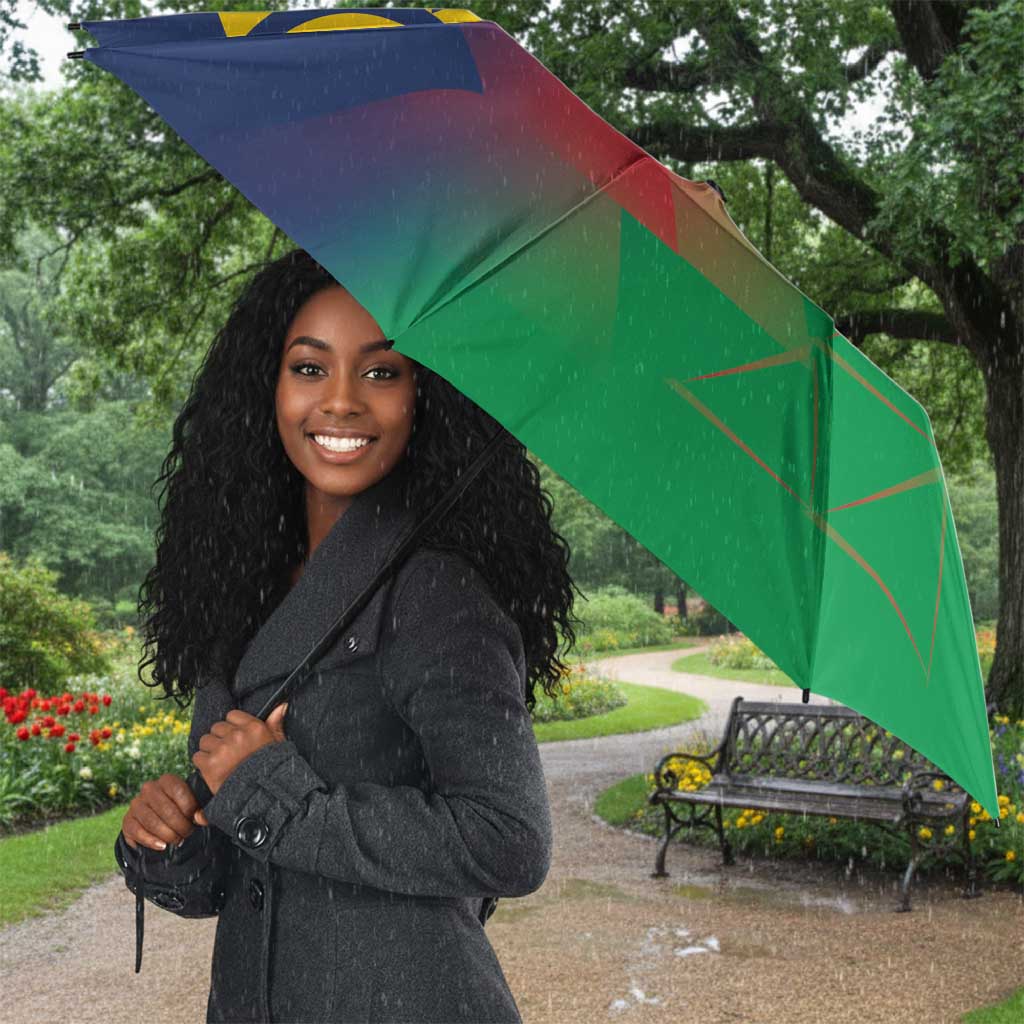 Custom Cricket African Namibia Umbrella Namibian Gold Sun Flag Motif