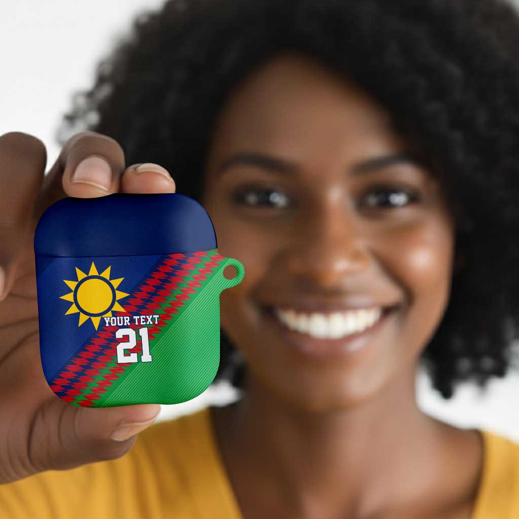 Custom Cricket African Namibia AirPods Case Namibian Sporty Pattern Flag Motif