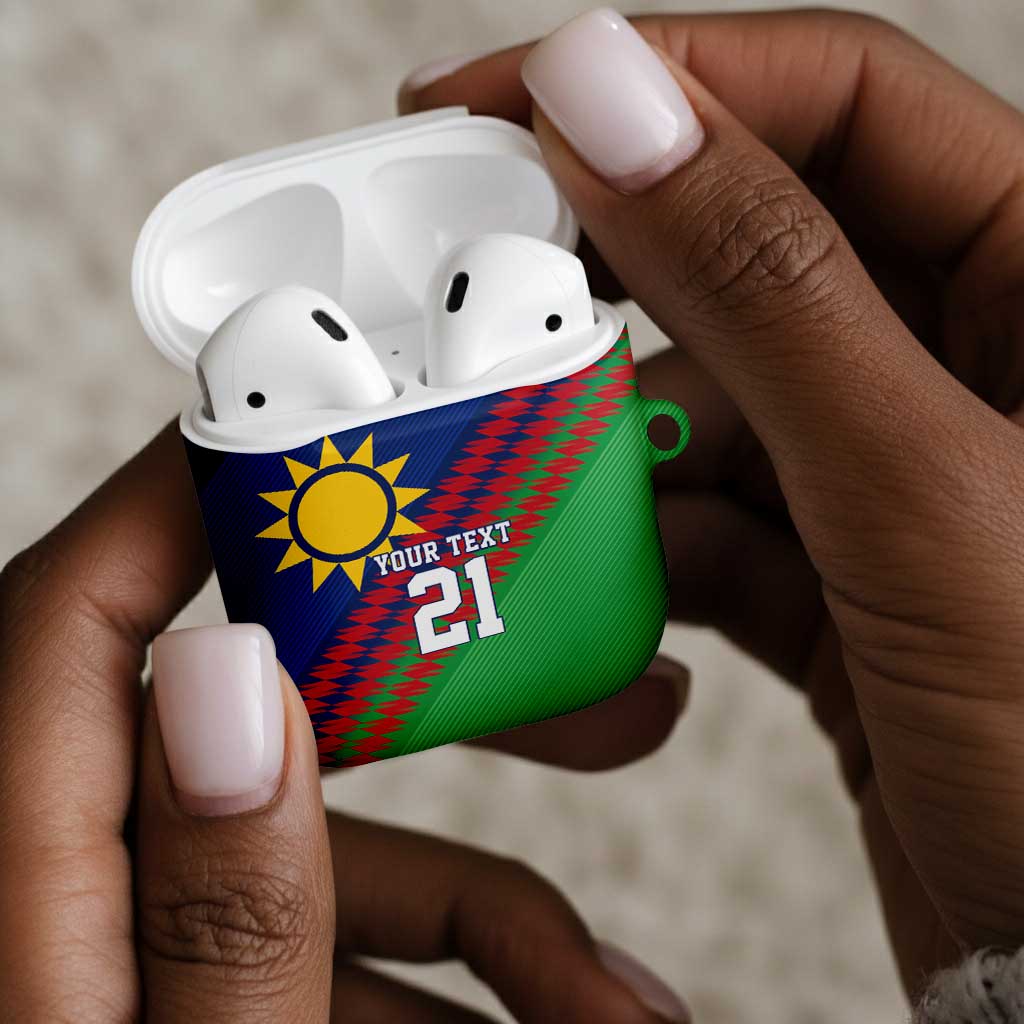 Custom Cricket African Namibia AirPods Case Namibian Sporty Pattern Flag Motif