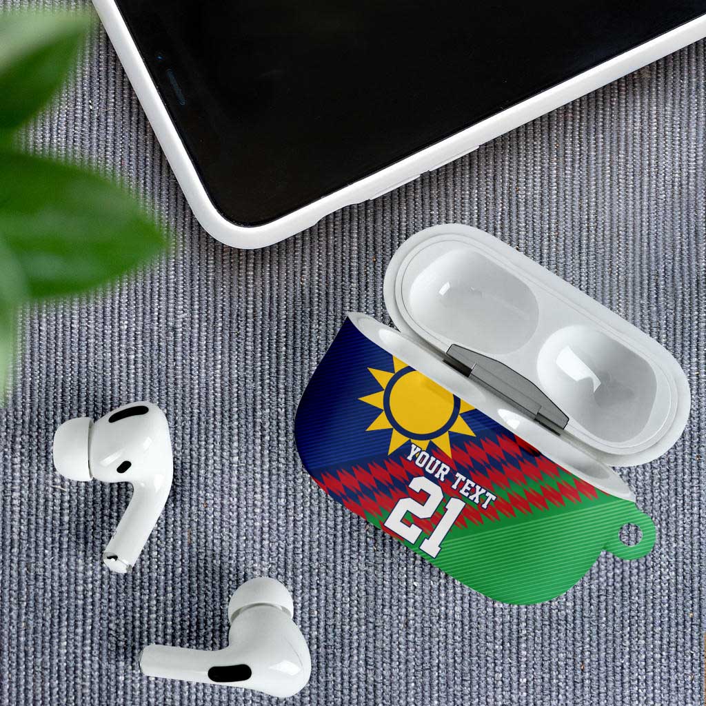 Custom Cricket African Namibia AirPods Case Namibian Sporty Pattern Flag Motif
