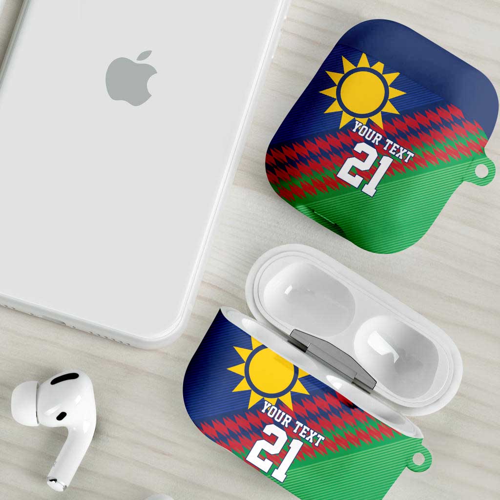 Custom Cricket African Namibia AirPods Case Namibian Sporty Pattern Flag Motif