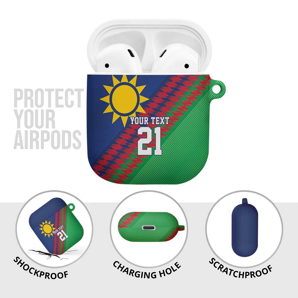Custom Cricket African Namibia AirPods Case Namibian Sporty Pattern Flag Motif