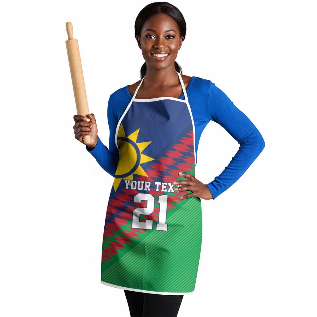Custom Cricket African Namibia Apron Namibian Sporty Pattern Flag Motif