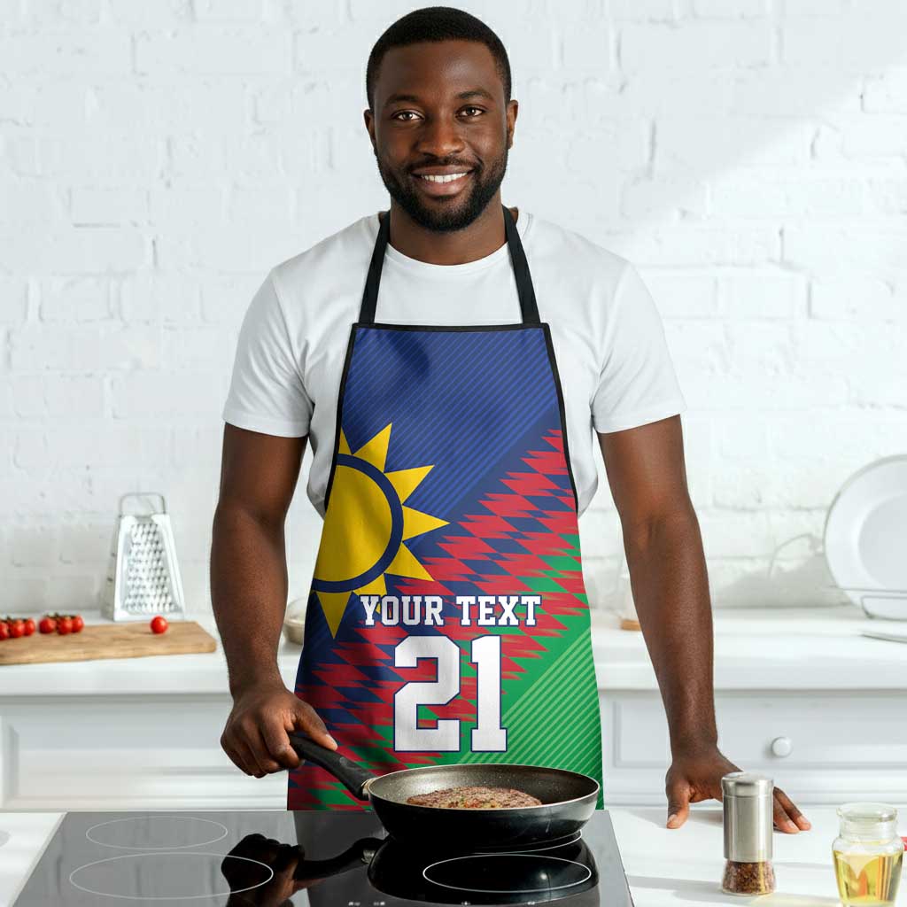 Custom Cricket African Namibia Apron Namibian Sporty Pattern Flag Motif