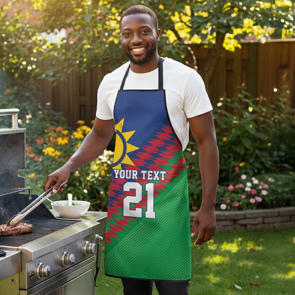 Custom Cricket African Namibia Apron Namibian Sporty Pattern Flag Motif